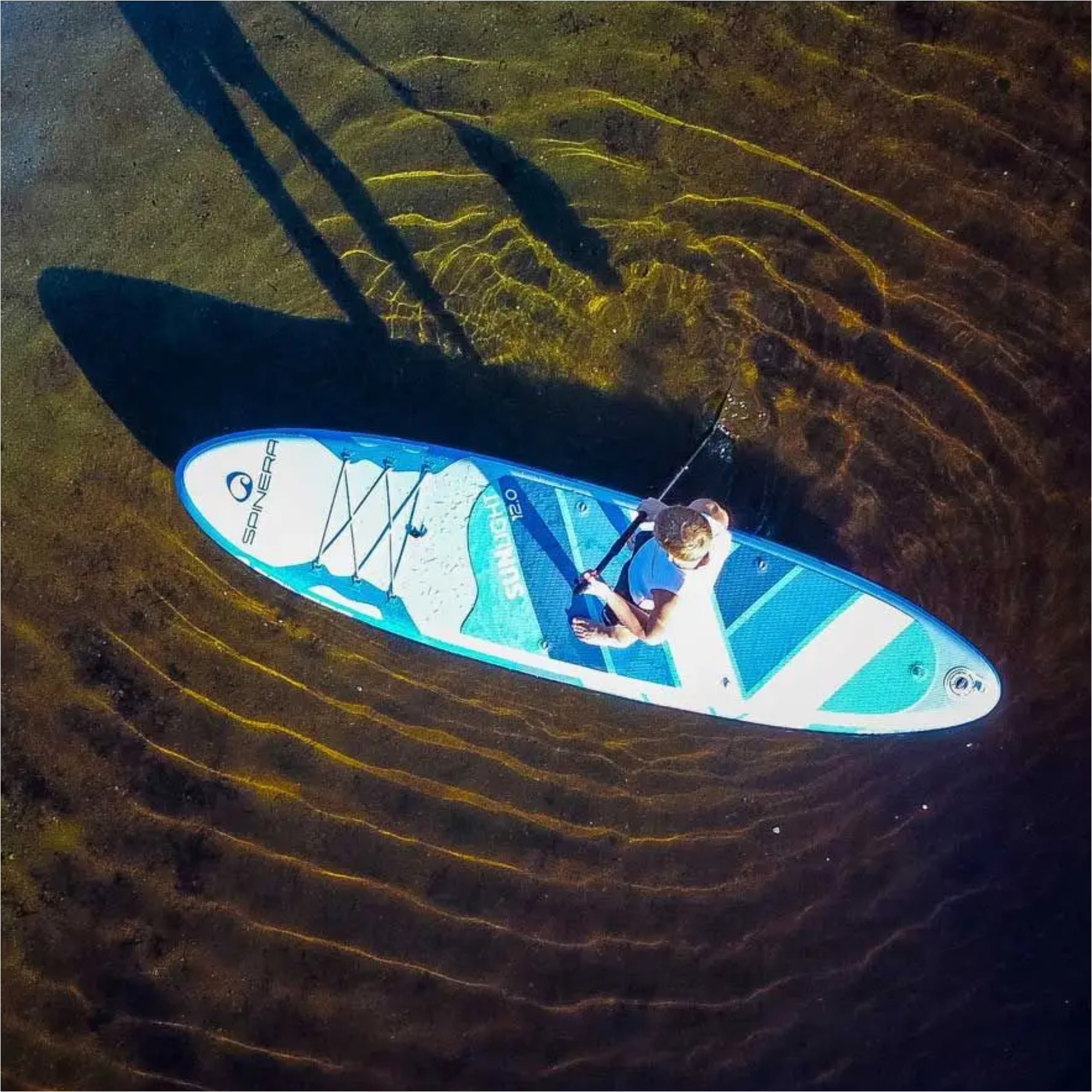 Ensemble Sun Light ISUP ULT 12'0 De 2026 D' Spinera , Référence SP-SUP-SUNL-120 - Blue / Blanc